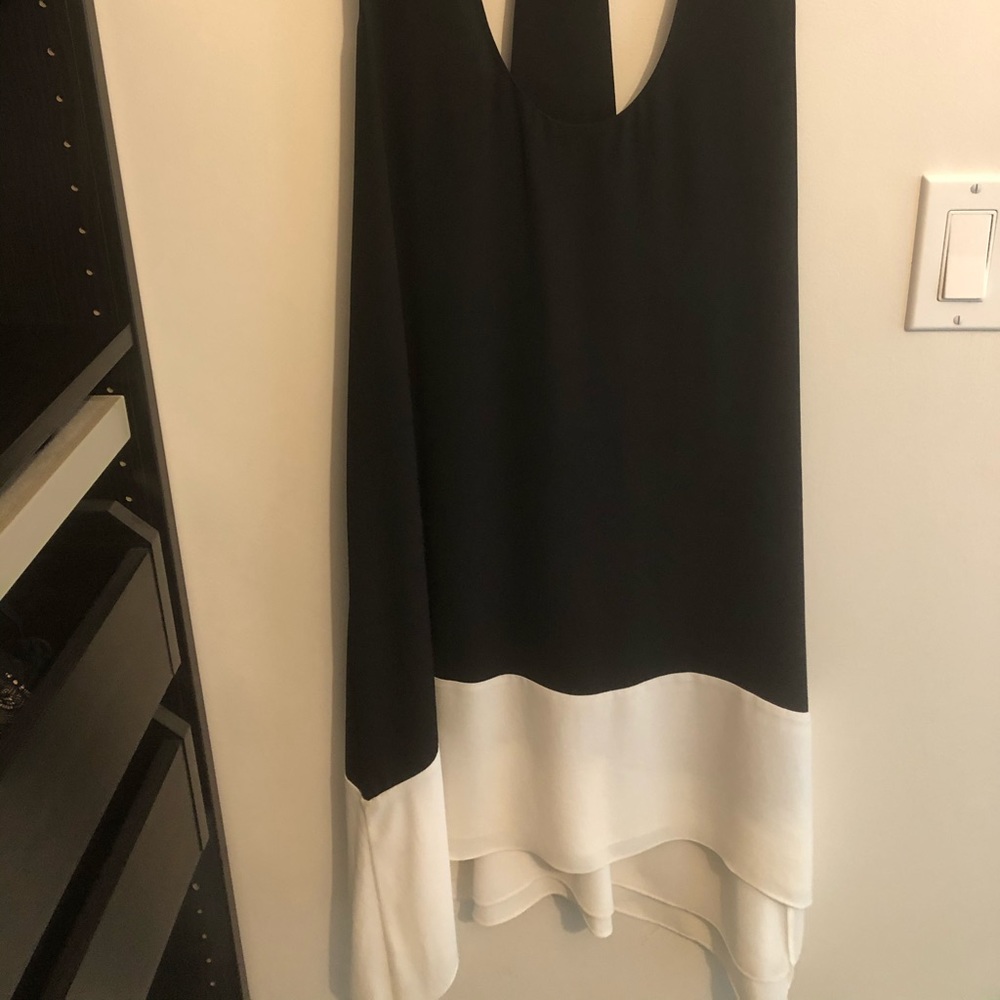 Black and white high low dress